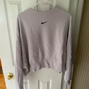 Nike Women's Light Purple Cropped Hoodie
